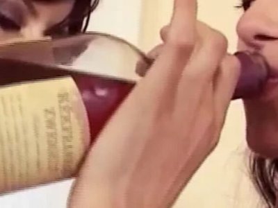 Hot german sluts share huge dildo in wild lesbian action