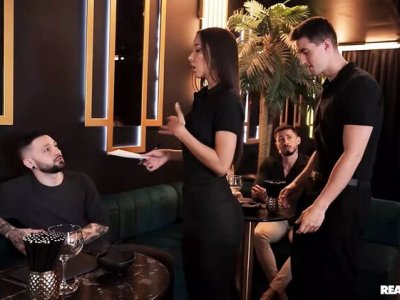 Hot waitress lia lin gets fucked hard by big cock jimmy bud - reality kings hd